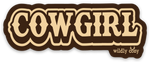 Cowgirl Sticker Dark Brown