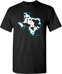 Cow Print Texas Tee Black