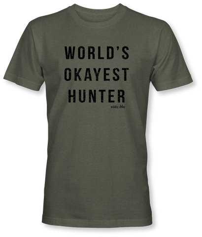 World's Okayest Hunter Tee Heather Military Green