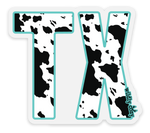 TX Cow Print Sticker