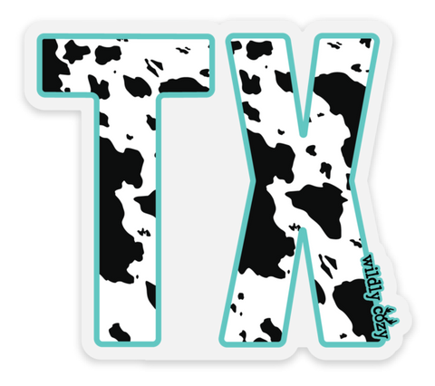 TX Cow Print Sticker