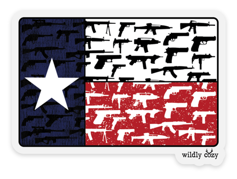 Texas Flag Guns Sticker