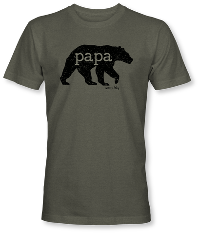 Papa Bear Tee Heather Olive