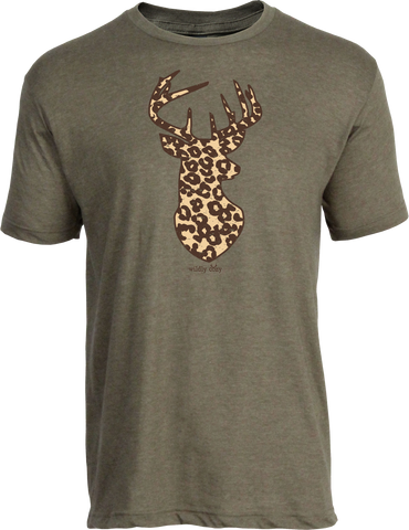 Leopard Deer Tee Heather Olive