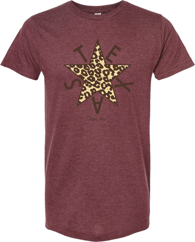 Leopard Zavala Tee Heather Maroon