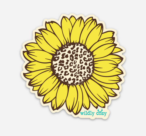Leopard Sunflower Sticker