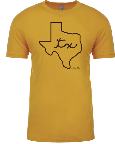 TX Brand Inside Texas Tee Mustard